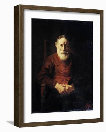 Portrait of an Old Man in Red, 1652-1654-Rembrandt van Rijn-Framed Giclee Print