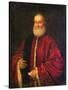 Portrait of an Old Man in Red Robes-Jacopo Robusti Tintoretto-Stretched Canvas