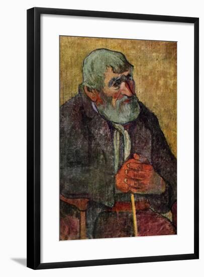 Portrait of an Old Man with a Stick, 1889-1890-Paul Gauguin-Framed Giclee Print