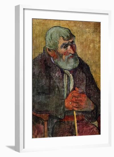 Portrait of an Old Man with a Stick, 1889-1890-Paul Gauguin-Framed Giclee Print