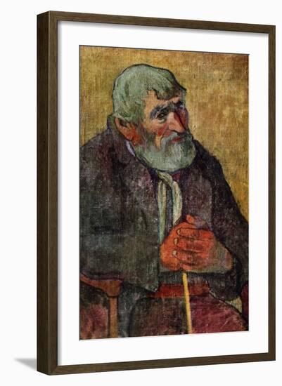 Portrait of an Old Man with a Stick, 1889-1890-Paul Gauguin-Framed Giclee Print