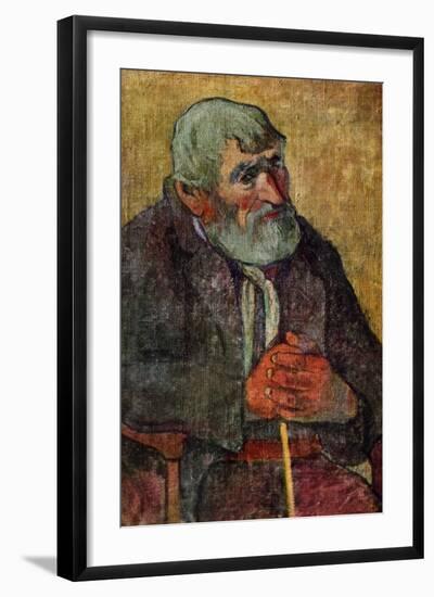 Portrait of an Old Man with a Stick, 1889-1890-Paul Gauguin-Framed Giclee Print