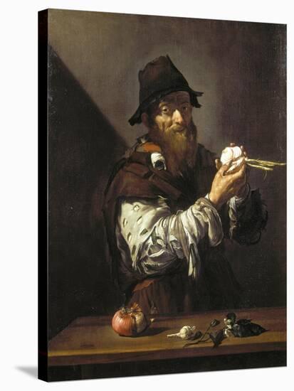 Portrait of an Old Man with an Onion-Jusepe de Ribera-Stretched Canvas