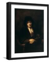 Portrait of an Old Woman, 1654-Rembrandt van Rijn-Framed Giclee Print