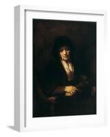 Portrait of an Old Woman, 1654-Rembrandt van Rijn-Framed Giclee Print