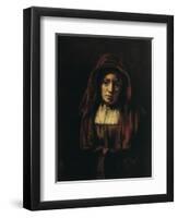 Portrait of an Old Woman, 1654-Rembrandt van Rijn-Framed Premium Giclee Print