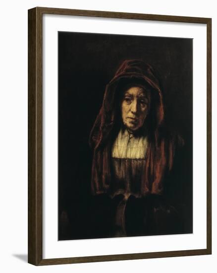 Portrait of an Old Woman, 1654-Rembrandt van Rijn-Framed Giclee Print