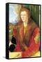 Portrait of an Unknown in Red-Albrecht Dürer-Framed Stretched Canvas