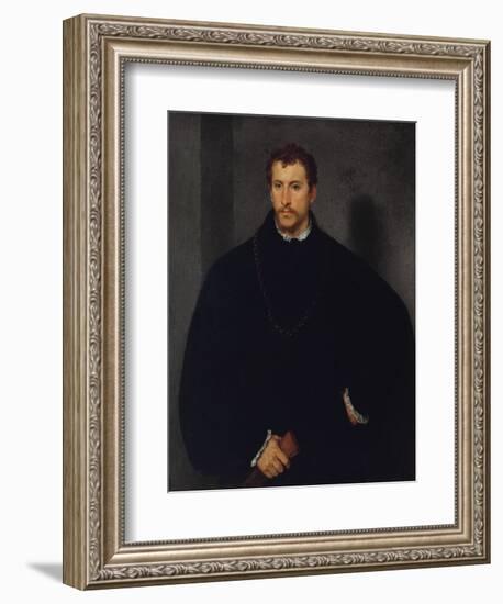Portrait of an Unknown Man (The Man with Grey Eyes, or The Englishman)-Titian-Framed Giclee Print