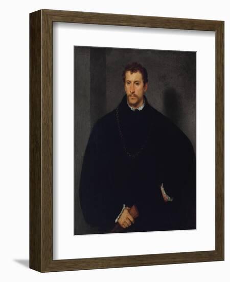 Portrait of an Unknown Man (The Man with Grey Eyes, or The Englishman)-Titian-Framed Giclee Print