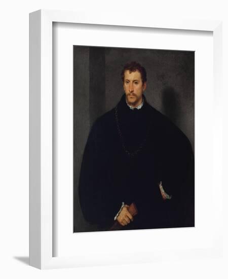 Portrait of an Unknown Man (The Man with Grey Eyes, or The Englishman)-Titian-Framed Giclee Print