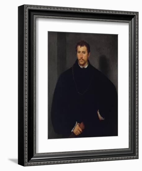 Portrait of an Unknown Man (The Man with Grey Eyes, or The Englishman)-Titian-Framed Giclee Print