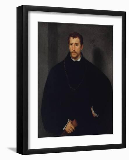 Portrait of an Unknown Man (The Man with Grey Eyes, or The Englishman)-Titian-Framed Giclee Print