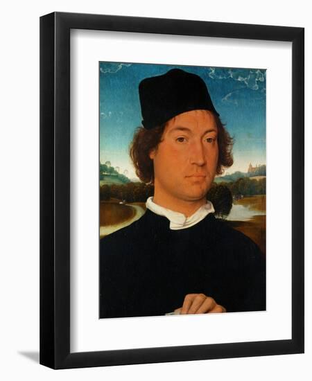 Portrait of an Unknown Man, With Landscape, 1490-Hans Memling-Framed Giclee Print