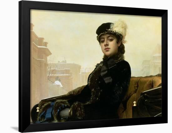 Portrait of an Unknown Woman, 1883-Ivan Nikolaevich Kramskoy-Framed Giclee Print