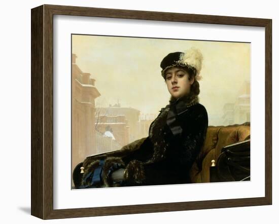 Portrait of an Unknown Woman, 1883-Ivan Nikolaevich Kramskoy-Framed Giclee Print