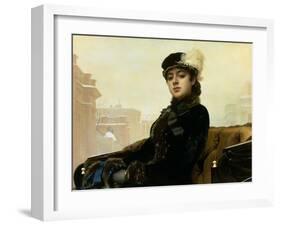 Portrait of an Unknown Woman, 1883-Ivan Nikolaevich Kramskoy-Framed Giclee Print