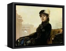 Portrait of an Unknown Woman, 1883-Ivan Nikolaevich Kramskoy-Framed Stretched Canvas