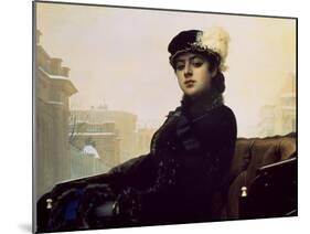 Portrait of an Unknown Woman-Ivan Nikolaevich Kramskoy-Mounted Premium Giclee Print