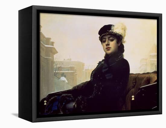 Portrait of an Unknown Woman-Ivan Nikolaevich Kramskoy-Framed Stretched Canvas
