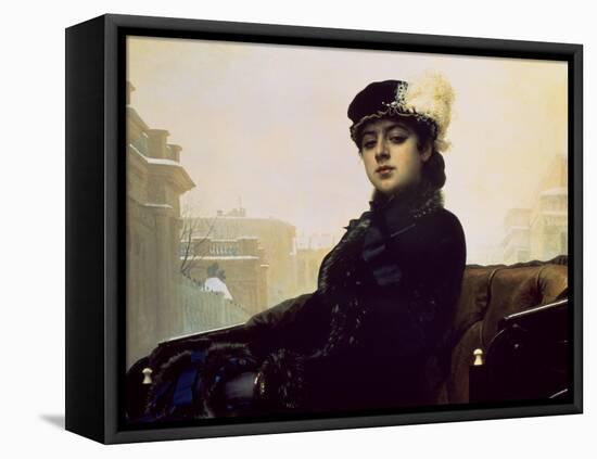 Portrait of an Unknown Woman-Ivan Nikolaevich Kramskoy-Framed Stretched Canvas