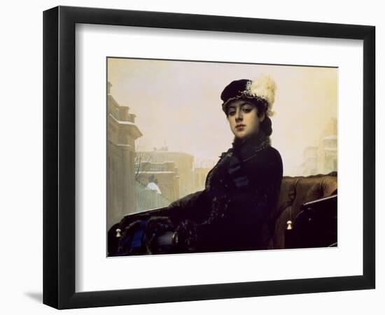 Portrait of an Unknown Woman-Ivan Nikolaevich Kramskoy-Framed Art Print