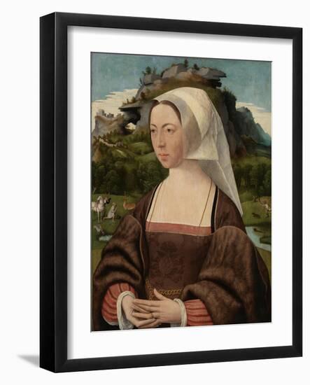 Portrait of an Unknown Woman-Jan Jansz Mostaert-Framed Art Print