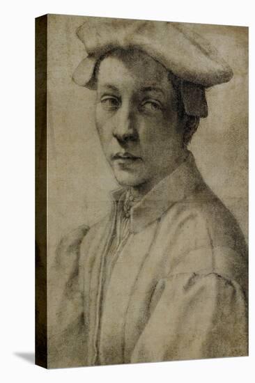 Portrait of Andrea Quaratesi, Around 1532, Black Chalk on Paper-Michelangelo Buonarroti-Stretched Canvas