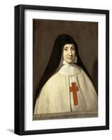 Portrait of Angélique Arnauld (1591-166), Abbess of the Abbey of Port-Royal-Philippe De Champaigne-Framed Giclee Print