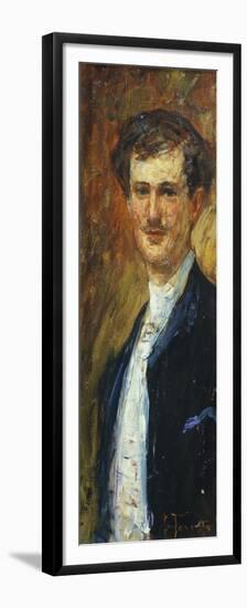 Portrait of Angelo Dall'Oca Bianca, Circa 1887-Giacomo Favretto-Framed Premium Giclee Print