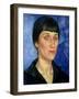 Portrait of Anna Akhmatova (1889-1966) 1922-Kuzma Sergeevich Petrov-Vodkin-Framed Giclee Print