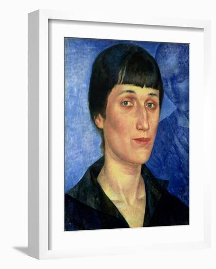 Portrait of Anna Akhmatova (1889-1966) 1922-Kuzma Sergeevich Petrov-Vodkin-Framed Giclee Print