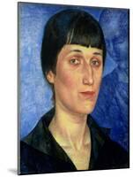 Portrait of Anna Akhmatova (1889-1966) 1922-Kuzma Sergeevich Petrov-Vodkin-Mounted Giclee Print