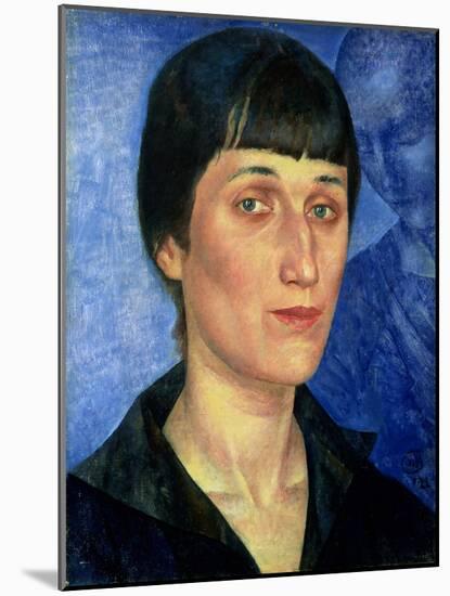Portrait of Anna Akhmatova (1889-1966) 1922-Kuzma Sergeevich Petrov-Vodkin-Mounted Giclee Print