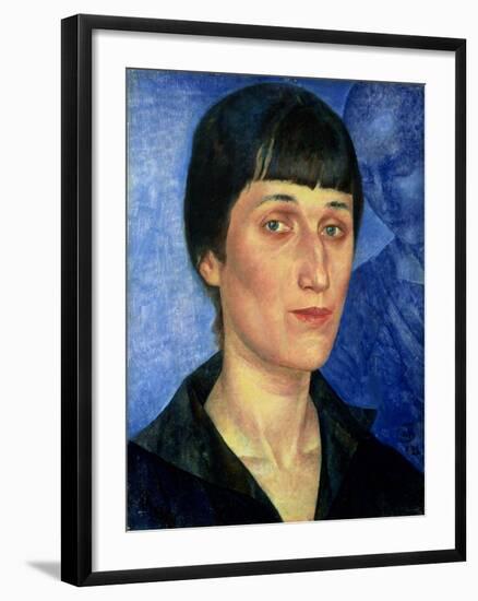 Portrait of Anna Akhmatova (1889-1966) 1922-Kuzma Sergeevich Petrov-Vodkin-Framed Giclee Print