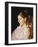 Portrait of Anna Ancher, the Artist's Wife-Michael Peter Ancher-Framed Giclee Print