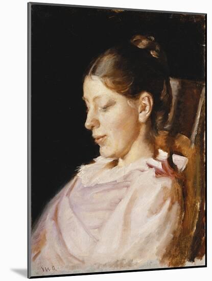 Portrait of Anna Ancher, the Artist's Wife-Michael Peter Ancher-Mounted Giclee Print