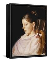 Portrait of Anna Ancher, the Artist's Wife-Michael Peter Ancher-Framed Stretched Canvas