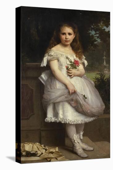 Portrait of Anna Mounteney Jephson, Full Length, Wearing a White Dress on an Terrace-William Adolphe Bouguereau-Stretched Canvas