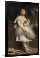 Portrait of Anna Mounteney Jephson, Full Length, Wearing a White Dress on an Terrace-William Adolphe Bouguereau-Framed Giclee Print