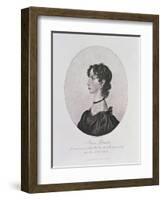 Portrait of Anne Bronte from a Drawing in the Possession of the Rev. A. B. Nicholls-Charlotte Bronte-Framed Giclee Print