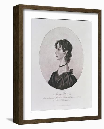 Portrait of Anne Bronte from a Drawing in the Possession of the Rev. A. B. Nicholls-Charlotte Bronte-Framed Giclee Print