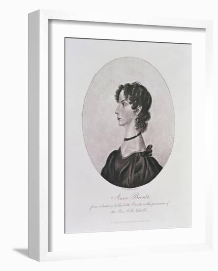 Portrait of Anne Bronte from a Drawing in the Possession of the Rev. A. B. Nicholls-Charlotte Bronte-Framed Giclee Print