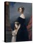 Portrait of Anne-Louise Alix de Montmorency, with Her Daughter, circa 1840-Claude-Marie Dubufe-Stretched Canvas