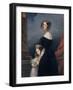 Portrait of Anne-Louise Alix de Montmorency, with Her Daughter, circa 1840-Claude-Marie Dubufe-Framed Giclee Print