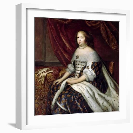 Portrait of Anne of Austria (1601-166)-Henri Beaubrun-Framed Giclee Print