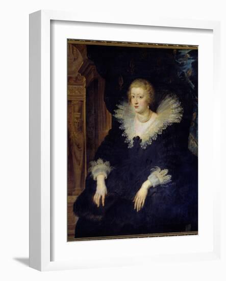 Portrait of Anne of Austria, Queen of France (1601-1666) Wife by Louis XIII (1601-1643) Painting By-Peter Paul Rubens-Framed Giclee Print