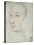 Portrait of Anne of Brittany (1477-1514), 15Th Century (Black Chalk and Sanguine on Paper)-Jean Bourdichon-Stretched Canvas