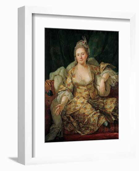 Portrait of Annette Duvivier, Comtesse De Vergennes, in Oriental Costume, Second Half of the 18th C-Antoine de Favray-Framed Giclee Print