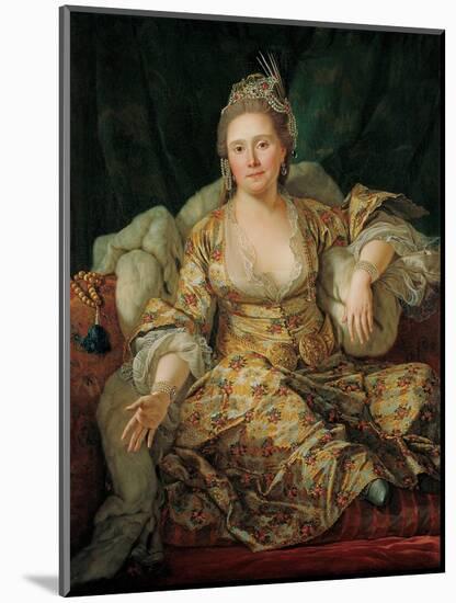 Portrait of Annette Duvivier, Comtesse De Vergennes, in Oriental Costume, Second Half of the 18th C-Antoine de Favray-Mounted Giclee Print